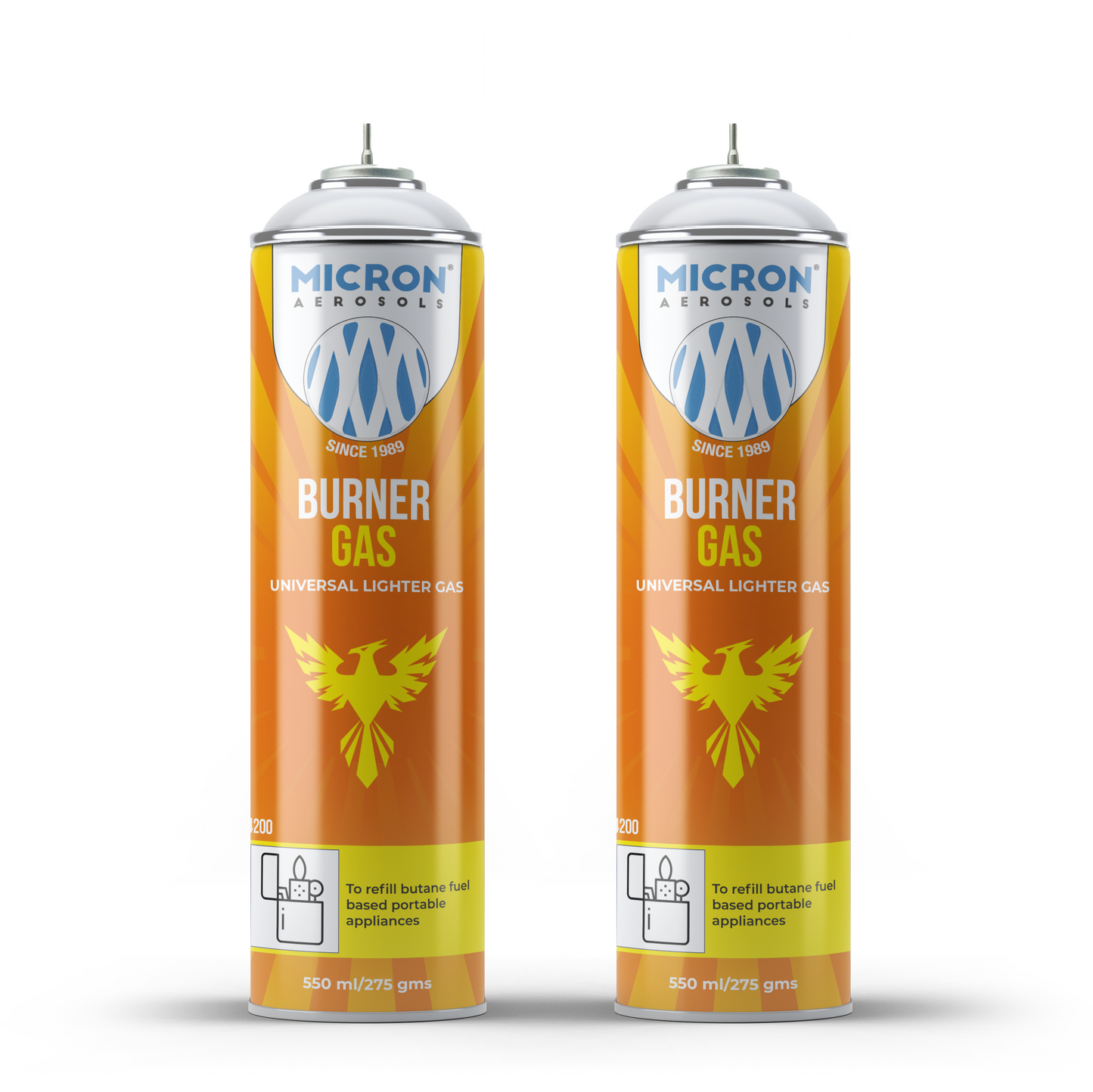 4200 Lighter Gas Refill Can 550ml | Metal Valve | Micron Aerosols® | For Lighters, Jeweller Torch