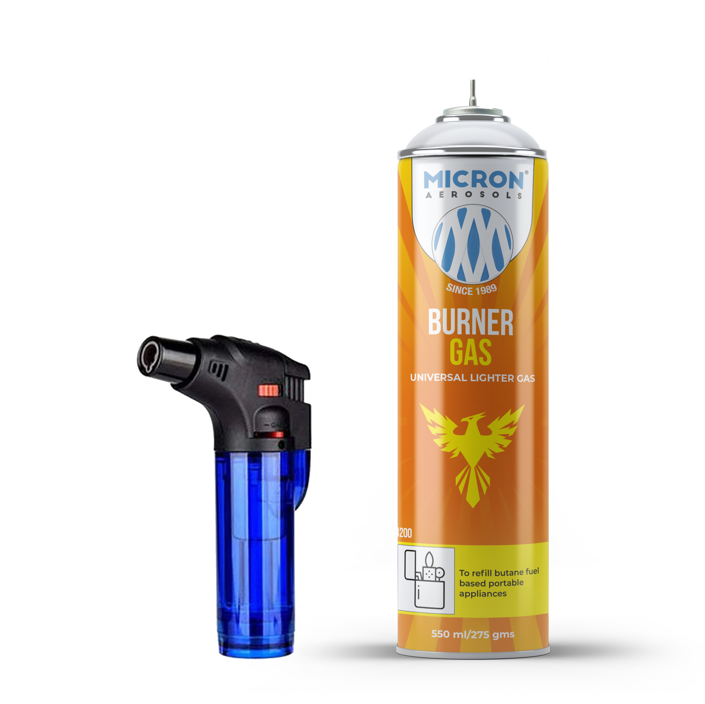 4200 Lighter Gas Refill Can 550ml | Metal Valve | Micron Aerosols® | For Lighters, Jeweller Torch