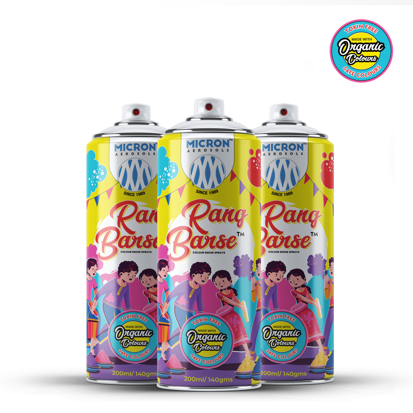 Rang Barse™ Organic Colour Spray | Holi Gift Box | Safe and Toxin Free | Pack of 3