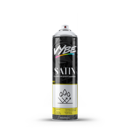 VYBE 6502 Satin Acrylic Clear Varnish Spray 500ml