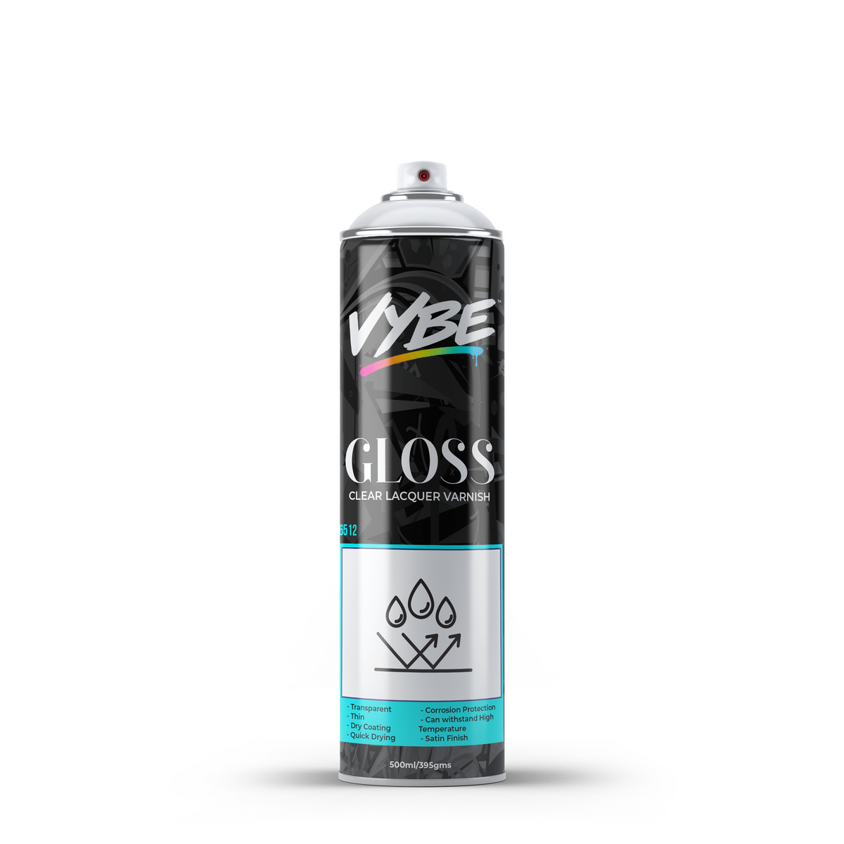 VYBE 6512 Gloss Acrylic Clear Varnish Spray 500ml