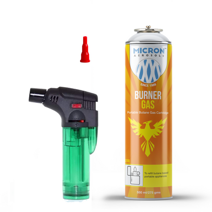 Lighter Gas Refill Can 550ml | With Refill Adapter | Micron Aerosols® | For Lighters, Jeweller Torch