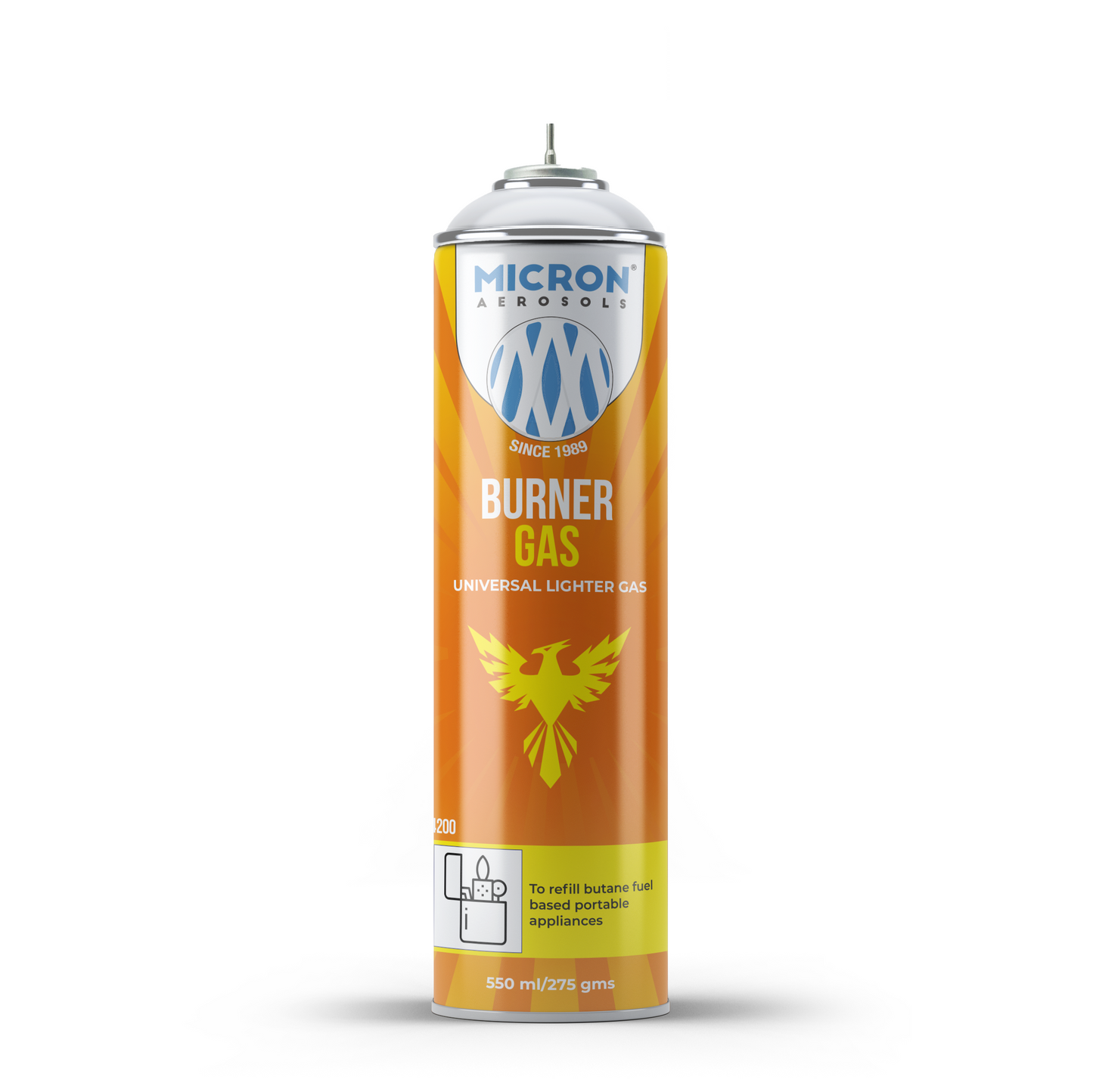 4200 Lighter Gas Refill Can 550ml | Metal Valve | Micron Aerosols® | For Lighters, Jeweller Torch