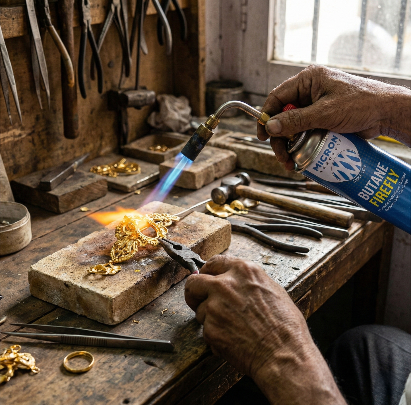 4300 Micron Aerosols® Butane Firefly | Butane Gas Cartridge | For Portable Gas Stoves, Flame Guns, Flame Throwers